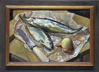 Bild Gemälde - Johann Kluska - Fischstilleben