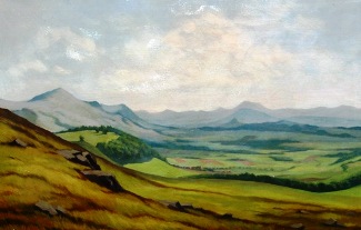 Bild Gemälde - Paul Klueber -  Dorf in der Rhön