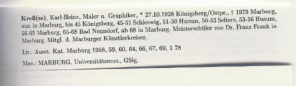 Bild Gemälde - Karl Heinz Kress - Marburger Akt