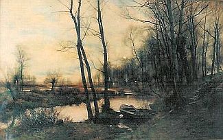 Bild Gemälde - Erich Kubierschky - Flusslandschaft