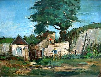 Bild Gemälde - Wilhelm Kufittich - Plausch am Treppchen
