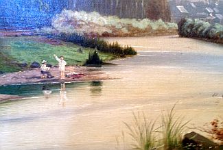 Bild Gemälde - Lankow Louis - Die Lahn - wohl südlich Marburg