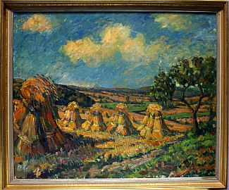 Bild Gemälde - Berta Lenz-Weigand - Gladenbacher Sommerlandschaft mit Kornpuppen
