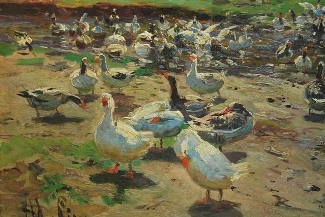 Bild Gemälde - Adolf Lins - Gänsebach