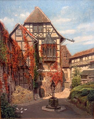 Bild Gemälde - Karl Lindegreen - Die Wartburg im September 1930