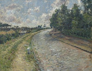 Bild Gemälde - Lönner - Landschaft am Wald