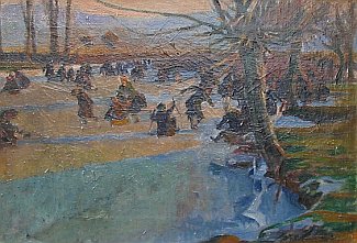 Bild Gemälde, Franz Martin Lünstroth - Schwälmer Eisvergnügen