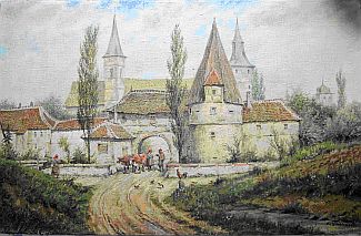 Bild Gemälde - Karl Luckhardt - Schwätzchen am Stadttor