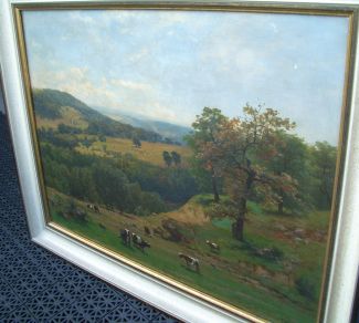 Bild Gemälde - Bernhard Carl Mackeldey - Kuhherde in der Rhön