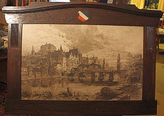 Bild Gemälde - Stich von Marburg mit Verbindungswappen