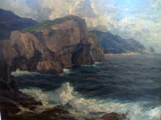 Bild Gemälde - Erich Mercker - Brandung bei Taormina, Italien