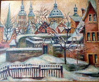 Bild Gemälde - Isa Mittelbach - Fuldaer Dom im Winter
