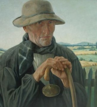 Bild Gemälde - Karl Mons - Feldhüter Dickel vom Schönberg