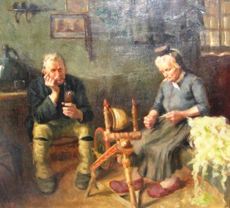 Bild Gemälde - Karl Mons - In der Schwälmer Spinnstube