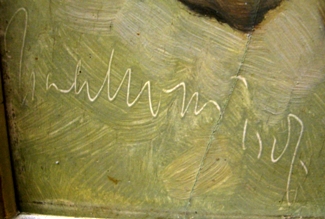 Bild Gemälde - Karl Mons - Schwälmer mit Dreimaster und Schal