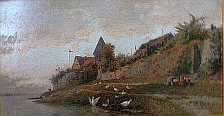 Bild Gemälde - Hugo Mühlig - An der Elbe