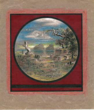 Bild Gemälde - Prof. Johannes Niessen - Italienische Landschaft mit Felsen, See und Bäumen