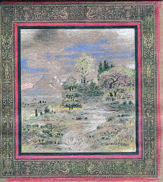 Bild Gemälde - Prof. Johannes Niessen - Landschaft mit Berg im Hintergrund