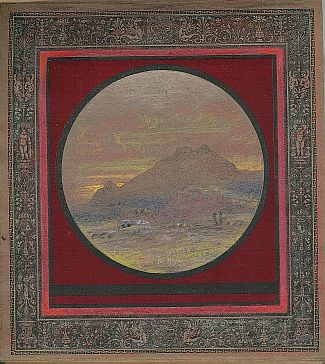 Bild Gemälde - Prof. Johannes Niessen - Landschaft mit Berg in gelb