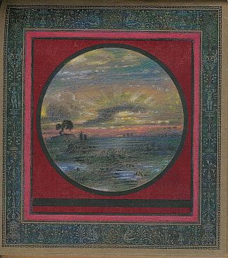 Bild Gemälde - Prof. Johannes Niessen - Sonnenaufgang in gelb und orange am See