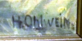 Bild Gemälde - Heinrich Ohlwein- Blick durch den Waldrand auf die Berge bei Kassel