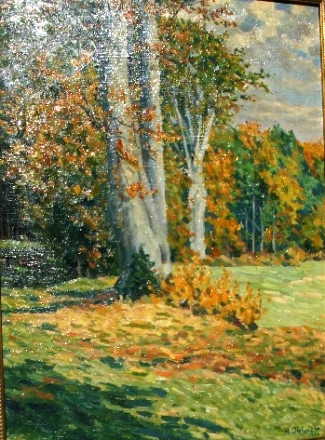 Bild Gemälde - Heinrich Ohlwein - Hutebuchen bei Willingshausen Schwalm