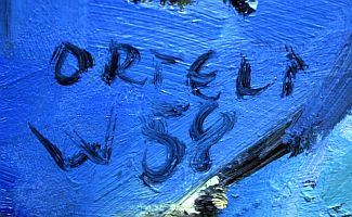 Bild Gemälde - Karl Ortelt - Blaue Strasse mit Häusern