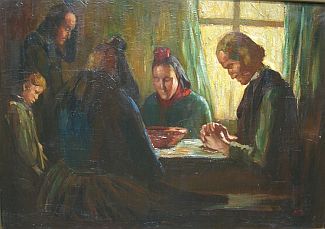 Bild Gemälde - Rudolf Otto - Schwälmer Tischgebet