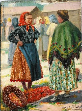 Bild Gemälde - Carolus Pallya - Auf dem Markt I