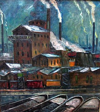 Bild Gemälde - Franz Pauly Hagen - Industrie in NRW 3