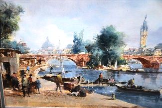 Bild Gemälde - Peter Götz Pallmann - Die alte Frankfurter Mainbrücke