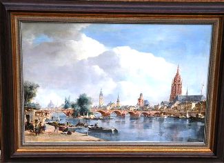 Bild Gemälde - Peter Götz Pallmann - Die alte Frankfurter Mainbrücke