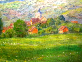 Bild Gemälde - Heinrich Pforr - Ungsterode im Sommer 1947