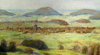 Bild Gemälde - Hermann Pfennig - Blick auf Besse bei Kassel