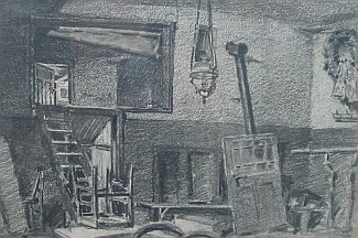 Bild Gemälde - Georg Richter-Lössnitz - Schwälmer Innenraum
