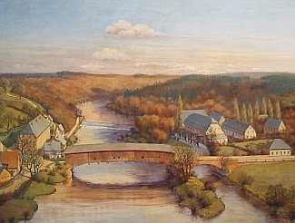 Bild Gemälde - Rudolf Rothe  - Papierfabrik in Mittweida