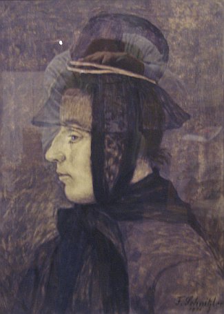 Bild Gemälde - Fritz Schnitzler - Schwälmerin mit blauer Ziehhaube