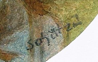 Bild Gemälde - Frl. von Schütz - Aquarell im Oval