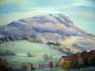 Bild Gemälde - Gustl Scheffer - Milseburg in der Rhön bei Fulda