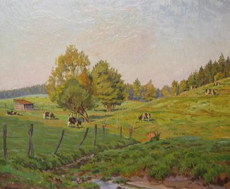 Bild Gemälde - Paul Scholz  - Kühe bei Guxhagen