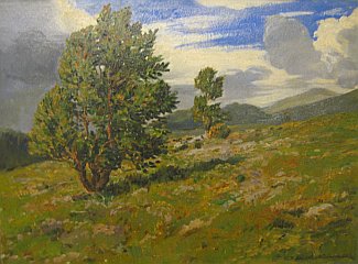 Bild Gemälde - Nilsen Schmidt - Bergige Landschaft