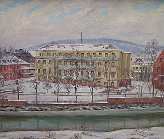 Bild Gemälde - Paul Scholz - Kassel - Großes Gebäude