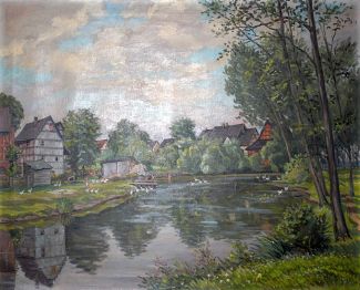 Bild Gemälde - Paul Scholz - An der Schwalm 1947