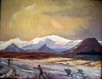 Bild Gemälde - Pedro Schmiegelow - Skiläufer auf der Wasserkuppe