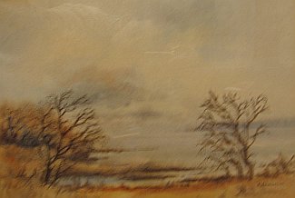 Bild Gemälde - H. Simon - See im Winter