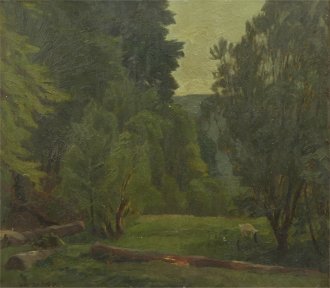 Bild Gemälde Willy Ter Hell Waldlandschaft