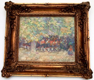 Bild Gemälde - Wilhelm Thielmann - Festzug am Waldrand