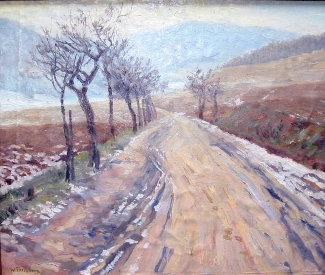 Bild Gemälde - Willi Tillmanns - Weg nach Bad Wildungen im Winter