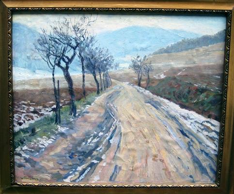 Bild Gemälde - Willi Tillmanns - Weg nach Bad Wildungen im Winter