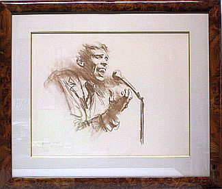 Bild Gemälde - Gabrielle Vincent - Jacques Brel am Mikrofon